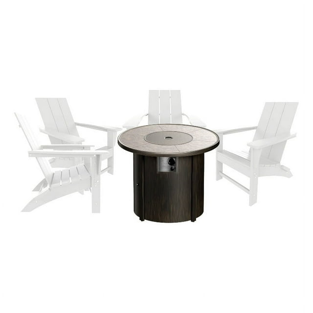 Palms Chaise Adirondack Moderne en Plein Air avec Ensemble de Table Ronde de Feu