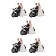 thumbnail image 1 of Ounissouiy Wedding Bride Groom Couple Motorcycle Resin Figurine Topper Cake Decoration Type2 NO2, 1 of 6