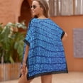 thumbnail image 4 of Blue Crocodile Pattern Women's Swimsuit Coverup Summer Beach Cover Up Bathing Suit Dress, 4 of 6