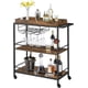 thumbnail image 1 of VASAGLE Carrito de Cocina con Ruedas, Carrito Auxiliar con Bandeja Extraíble, 40 x 88 x 96 cm, Ruedas Universales, Marrón Rústico y Negro, 1 of 5