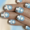 thumbnail image 7 of KUFptva Square Press on Nails Sea Shells Fake Nails Stick on Nails in 12 Size 24 Pcs French Nails Tips for DIYS Nails Art Decors, 7 of 7