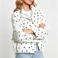 thumbnail image 6 of Aloohaidyvio Women's Polka Dot Jackets Fall Trendy Lightweight Stand Collar Coat Zip Up Outerwear with Pockets, 6 of 7