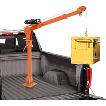 1100 lb Electric Pickup Truck Crane with Electric Winch 3500 lb 12V, Folding Truck-Mounted Crane, Painted Steel Pickup Truck Jib Cranes Hoist 360° Swivel for Lifting Goods in Construction Factory