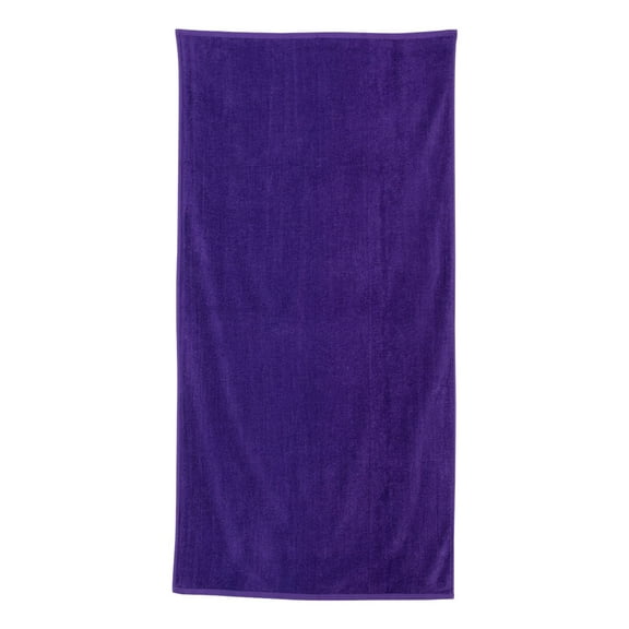 Q-Tees - Velour Beach Towel - Color - Purple - Size - One Size