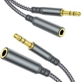 thumbnail image 1 of Cable de extensión para auriculares MCSPER de 3,5 mm macho a hembra, paquete de 2, 1 of 6