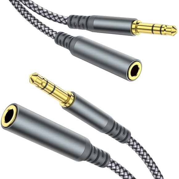 Cable de extensión para auriculares MCSPER de 3,5 mm macho a hembra, paquete de 2