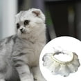 thumbnail image 4 of Layout Props Pet Bib Stylish Polyester Bow-knot Design Lace Faux Pearl Pet Necklace Festival Decor, 4 of 7