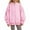 Pink, variant on Boys Girls Oversized Zip Up Hoodie Long Sleeve Hooded Sweatshirts with Pockets Kids Plain Baggy Athletic Jackets