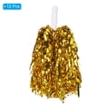 thumbnail image 3 of Cheerleading Pom Poms with Handle Metallic Foil Cheering Hand Flower, Golden 12 Pack, 3 of 6