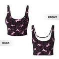 thumbnail image 5 of Fotbe Breast Cancer Awareness3 Pattern Womens' Sports Bra Longline Wirefree Padded with Medium Support Sports Moisture-Wicking Workou Vest,Tank Top-Large, 5 of 7
