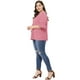 thumbnail image 4 of Women's Plus Size Ruffle Blouse V Neck Smocked Sleeves Top Pink 4X, 4 of 6