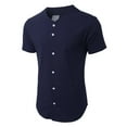 thumbnail image 2 of Ma Croix Men's Cotton Baseball Jersey Plain Button Down Short Sleeve Atheletic Sports Tee Shirts, 2 of 6