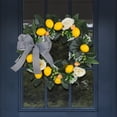 thumbnail image 5 of HuiXinOu Summer Lemon Wreath with Artificial Green Leaves Roses and Plaid Bow for Indoor Outdoor Home Garden Wall Party Decor, 5 of 6