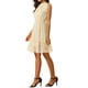 thumbnail image 4 of INSPIRE CHIC Vestido de cóctel sin mangas con volantes y estampado de puntos metálicos L Beige, 4 of 6