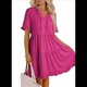 thumbnail image 2 of Vestido Informal de Mujer con Escote en V, Corta, Corte A y Volantes, Color Rojo Rosa, Talla XL, 2 of 5