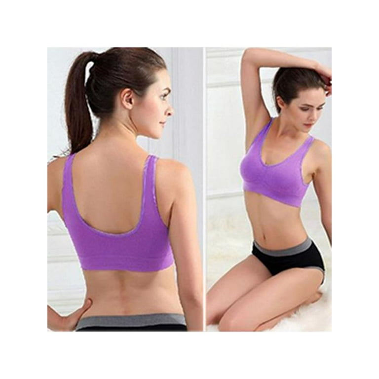 MarinaVida Women Seamless Comfort Padded Yoga Sports Stretch Bra Crop Top  Vest Sleep Bra 