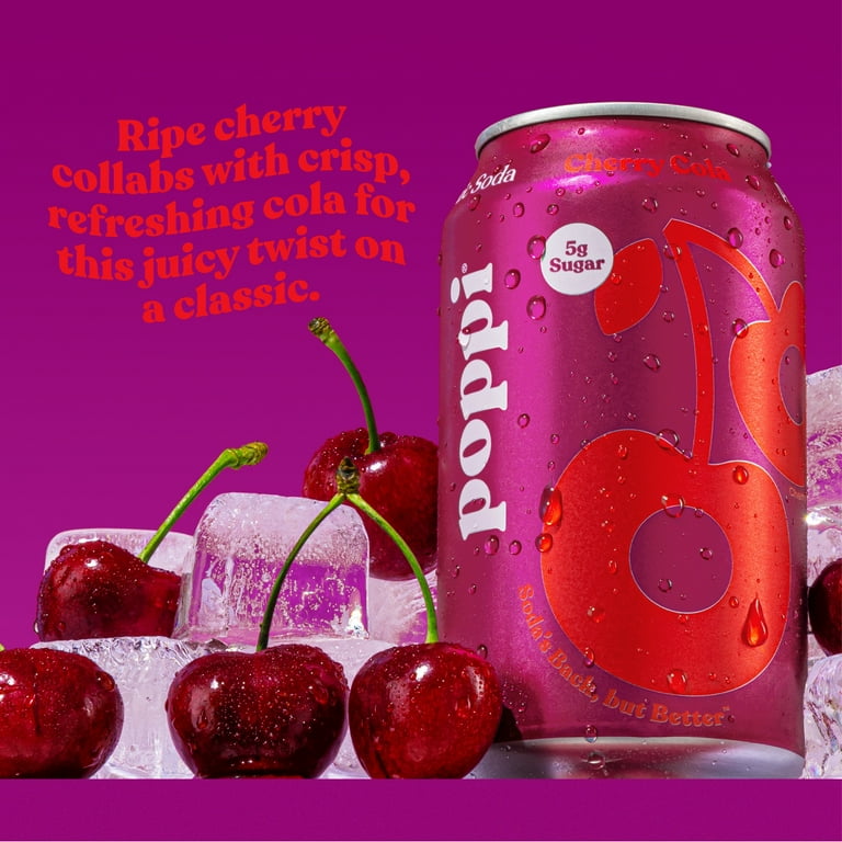 Poppi Cherry Cola Prebiotic Soda, 12 oz, 12 Cans photo 2