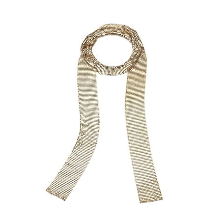 

NUOLUX Scarf Necklace Simple Fashion Sexy Long Aluminum Metal Personality Creative Gift Scarf Necklace for Woman (Golden)