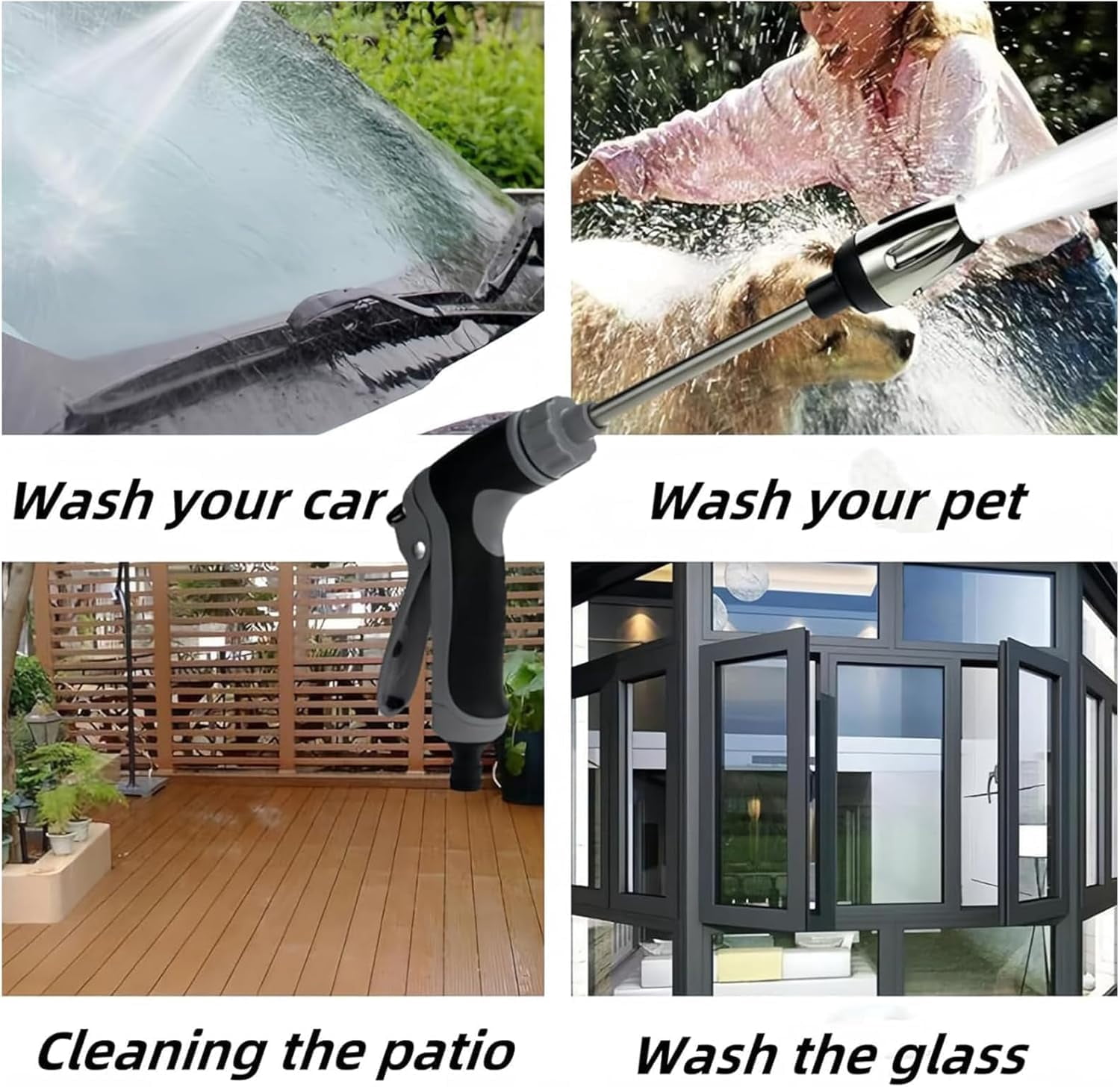 Pressure Washer, Cordless Pressure Washer with Spray Nozzle, 360° Rotating for Three Spray Modes,Fits Almost Any Garden Hose