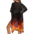 thumbnail image 5 of HELLHERO Flame Pattern Bathing Suit Cover Up High Quality Fabrics Swimsuit Coverup Free Size Cover Ups for Swimwear Women for Womens, 5 of 6