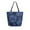 Deep Blue Flower, variant on Open Top Canvas Tote Bag with Zipper Reusable Shopping Bag 13.5x15" Roomy Carryall Tie-dye Flowers Pattern