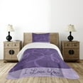 thumbnail image 4 of Ambesonne Romantic Quilted Bedspread Set 2 Pcs, Indigo Purple Hearts, Twin Size, Eggplant Purple, 4 of 5