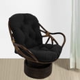 thumbnail image 3 of 1pc Solid Tufted Wicker Swivel Rocking Chair Cushion - Black, 3 of 8