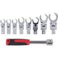 thumbnail image 1 of Ratchet Wrench Set with Flexible Head, 9 Piece Quick Change Ratchet Wrench Set with 8 Interchangeable Heads, 9-19mm, 180° Rotation, Offset Open End, Ratchet Wrench Set, 1 of 5