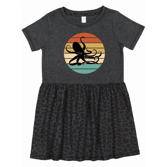 Inktastic Octopus Vintage Sunset Girls Toddler Dress