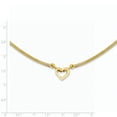 thumbnail image 2 of Primal Gold 14 Karat Yellow Gold Fancy Franco Diamond-cut Puff Heart 2-inch Extension Necklace, 2 of 2