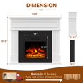 thumbnail image 7 of Sunmthink Electric Fireplace with 43" Mantel, Freestanding 18" Fireplace Heater TV Stand with 3D Realistic Flame for Living Room, Bedroom, White, 7 of 7
