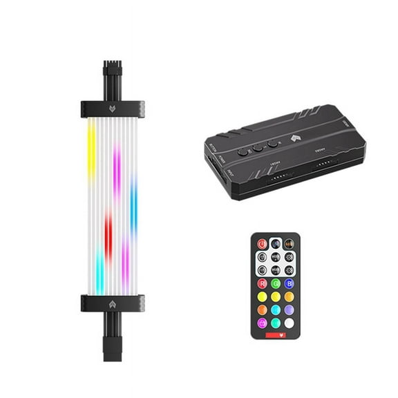 16Pin ARGB Graphics Card Power Supply Cable RGB Power Extension Cable RGB PSU Cable for 30XX 40XX Graphics Cards Black