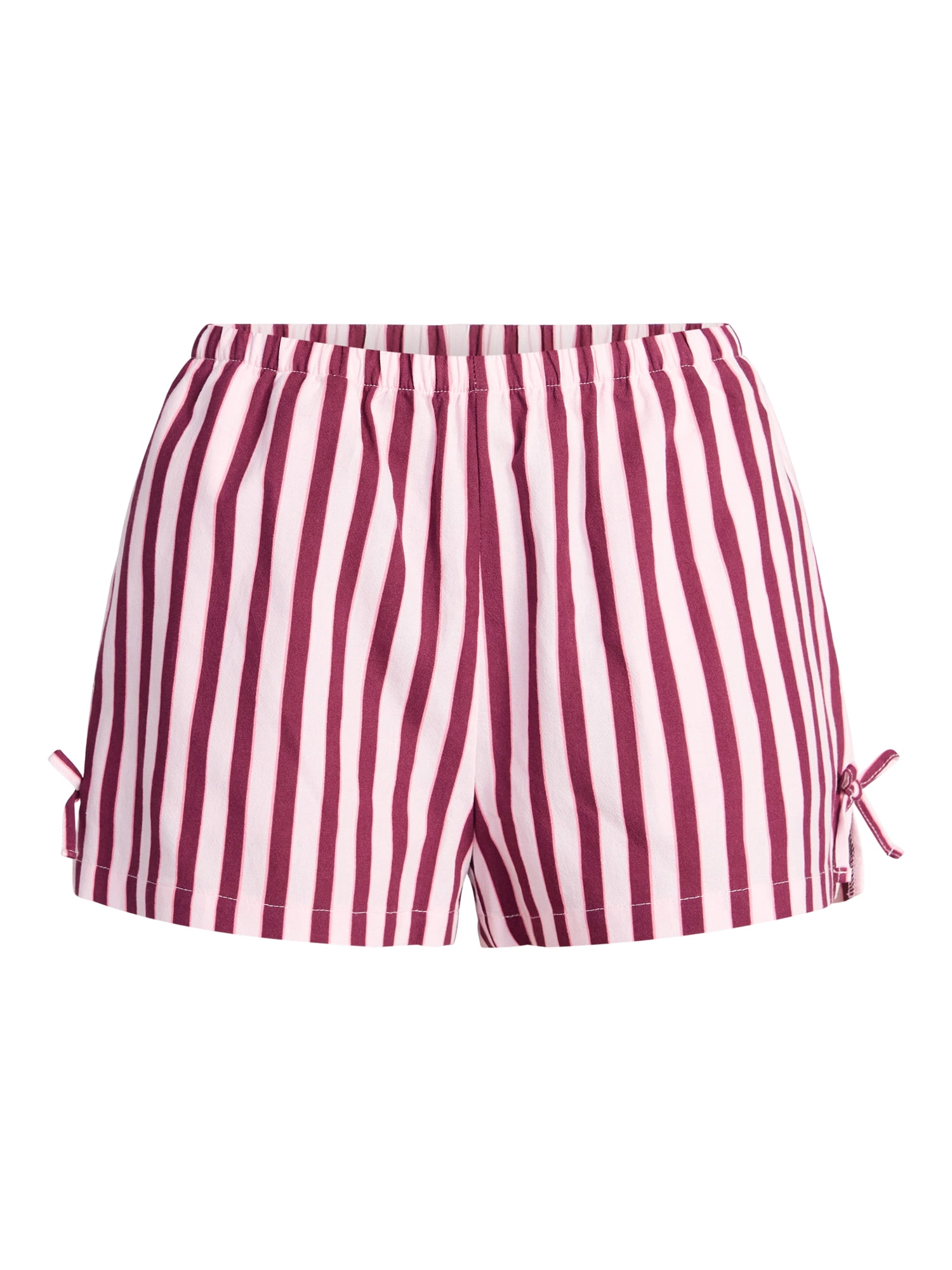 No Boundaries Cotton Pull-On Shorts with Side Bows, Women's XXS-XXL