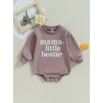 thumbnail image 2 of Bagilaanoe Newborn Baby Girl Oversized Romper Sweatshirt Long Sleeve Bodysuit Letter Print Pullover 3M 6M 12M 18M 24M Infant Casual Tee Tops, 2 of 9