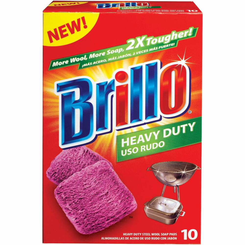 10 Count Brillo Steel Wool Soap Pads Red 