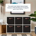 thumbnail image 3 of Ornavo Home Foldable Collapsible Storage Box Bins Linen Fabric Shelf Basket Cube Organizer with Leather Handles - Set of 6 - 13 x 13 x 13 - Black, 3 of 5
