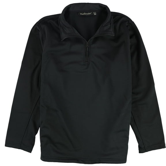 Dunbrooke Mens Solid Quarter Zip Sweatshirt, Black, Medium