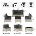 thumbnail image 7 of Amopatio 5 Pieces Patio Conversation Set, Outdoor Sectional PE Rattan Wicker Furniture Seat,GRAY, 7 of 7