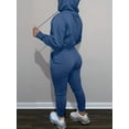 thumbnail image 2 of Casual Drawstring Pantsuits Two-piece Set, Pocket Hoodies Tops & Loose Long Sweatpants Set, Women's Clothing, 2 of 7
