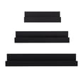 thumbnail image 2 of Kate and Laurel Levie Wooden Picture Ledge Wall Shelf Set, Black 3 Piece - Multi, 2 of 5
