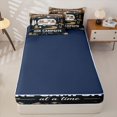 thumbnail image 4 of Manfei Camping RV Accessories Zipper Twin Comforter Sets with Fitted Sheet and 2 Pillowcases,Adventure Theme Zipper Bedding Set,Dark Brown White,Reversible, 4 of 7