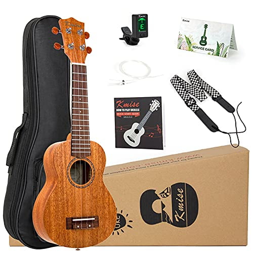 Ukulele,Kmise Soprano Ukelele Professional Ukalalee Mahogany Instrument 21 Inch Hawaiian Uke for Beginner With Starter Kit (Bag T