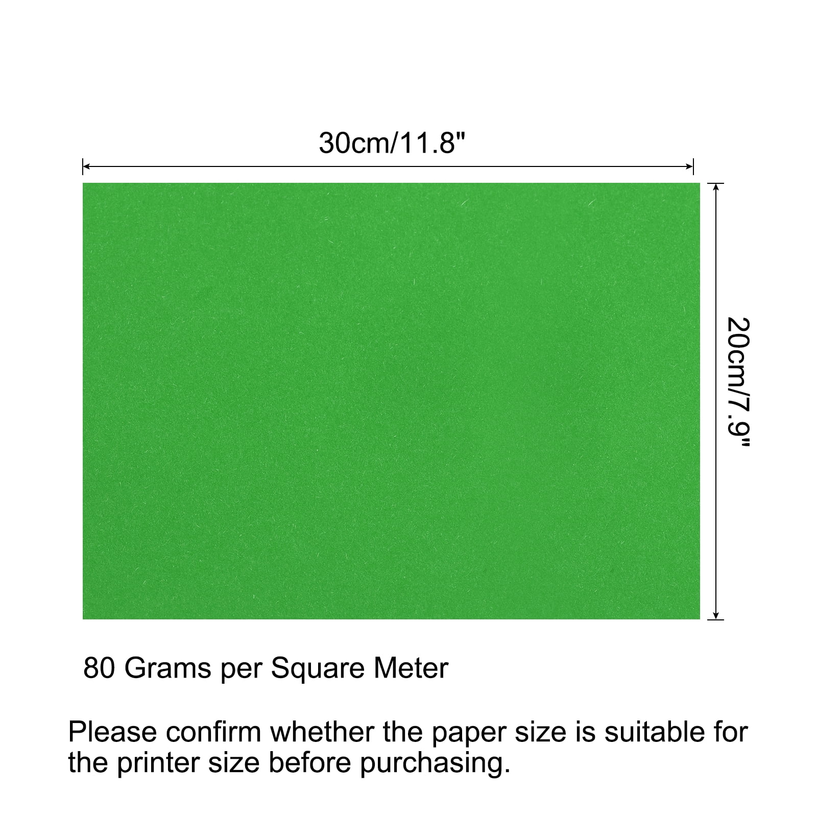 Uxcell 100 Sheets Colored Copy Paper 11.8x7.9 Inch A4 Printer Paper 80gsm Dark Green for Office Printing, Document Copying, Invitations, Forms, Art Projects