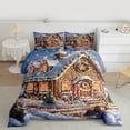 thumbnail image 3 of Manfei Cartoon Lodge Cabin Bedding Comforter Set, Magic Christmas Eve Twin Comforter Sets, Vintage Winter Festival Reversible Bedding Set, Breathable Home Decor, 2pcs, 3 of 9