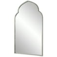 thumbnail image 2 of 38 Inch Wood Wall Mirror, Moroccan Style, Antique Silver, Saltoro Sherpi, 2 of 5