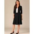thumbnail image 4 of DARING DIVA Women's 2 Pcs Long Sleeve Jacket Pleated Skirt Suit Sets S Black, 4 of 5