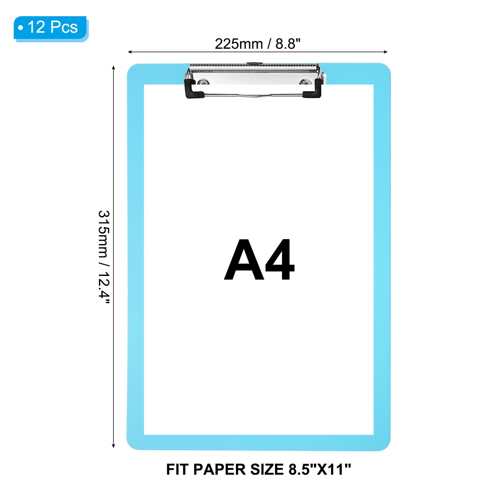 Uxcell 6" x 9" Plastic Clear Hanging Clipboard A5 Transparent Clipboard, Pink,12Pcs
