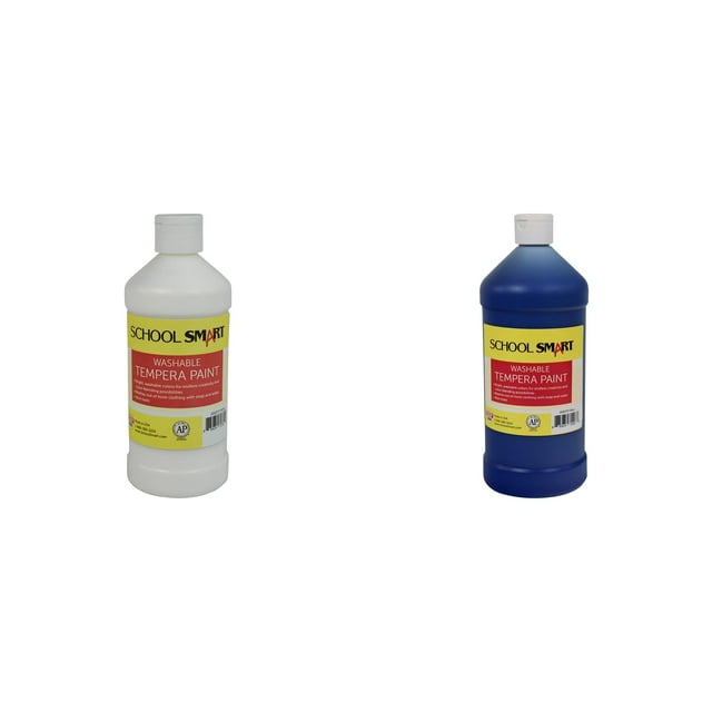 Set de pintura Casafoyer, lavable al temple, blanco y azul, 500 ml