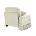 thumbnail image 4 of Newest Multi-Functional Chenille Sofa, Beige White Convertible Single Seater, Includes Movable Pillow, Removable Skirt Creates 2 Styles, for Apartments, 4 of 8