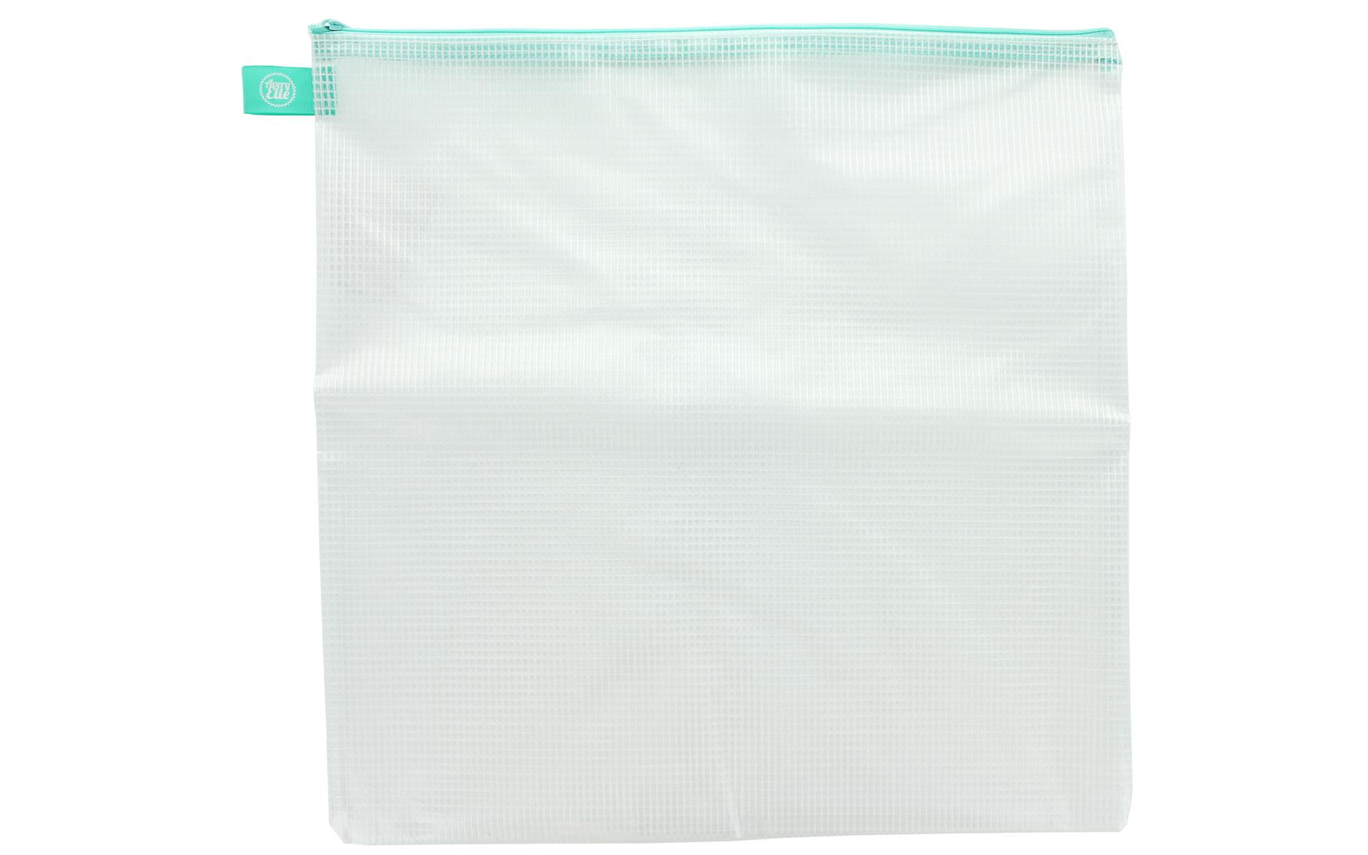Z2101 AVERY ELLE ZIPPERED VINYL MESH POUCH EXLG AQUA